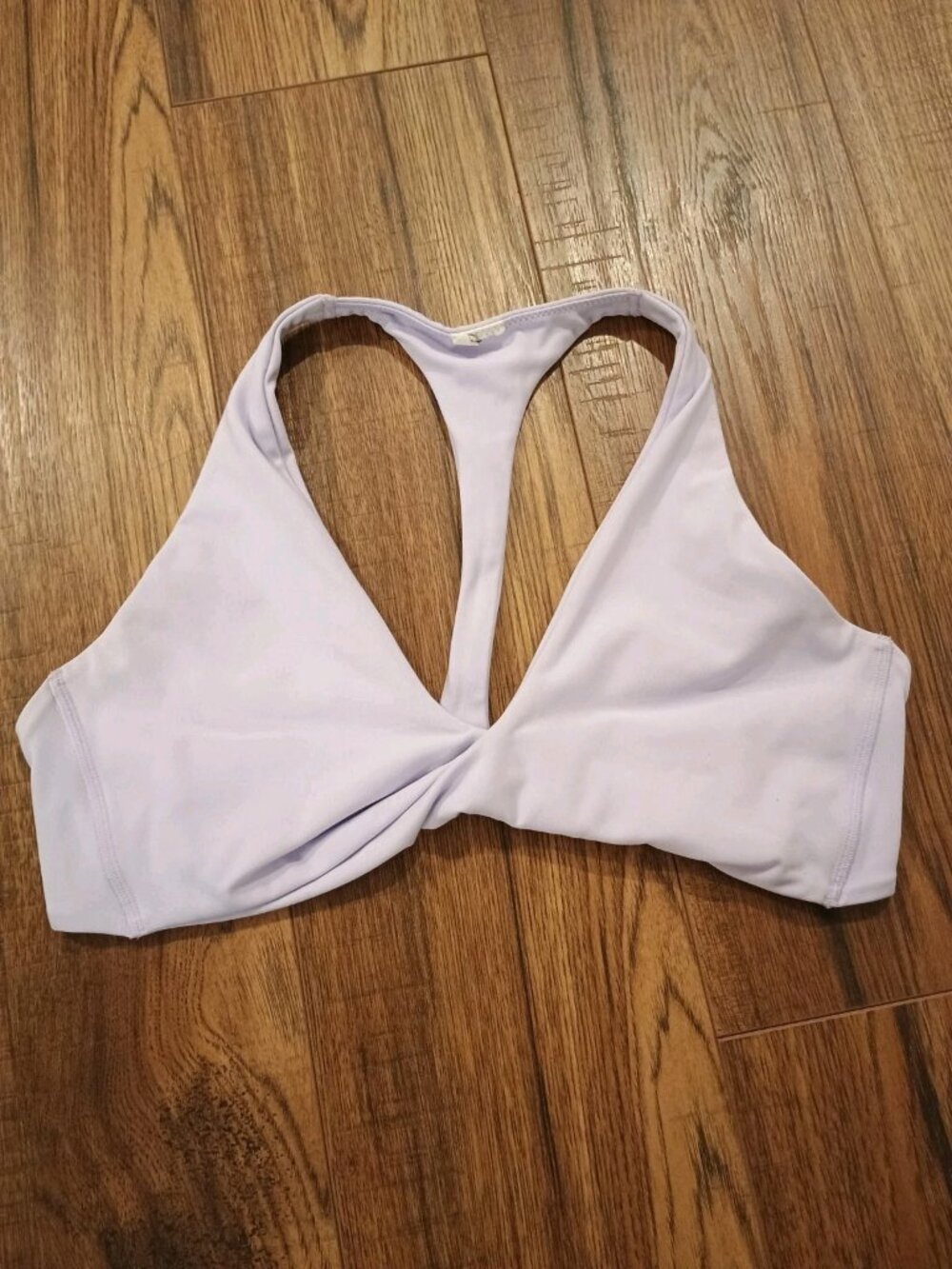 Fabletics Pureluxe Low Impact Twist Bra Strappy Back Lavender Medium
